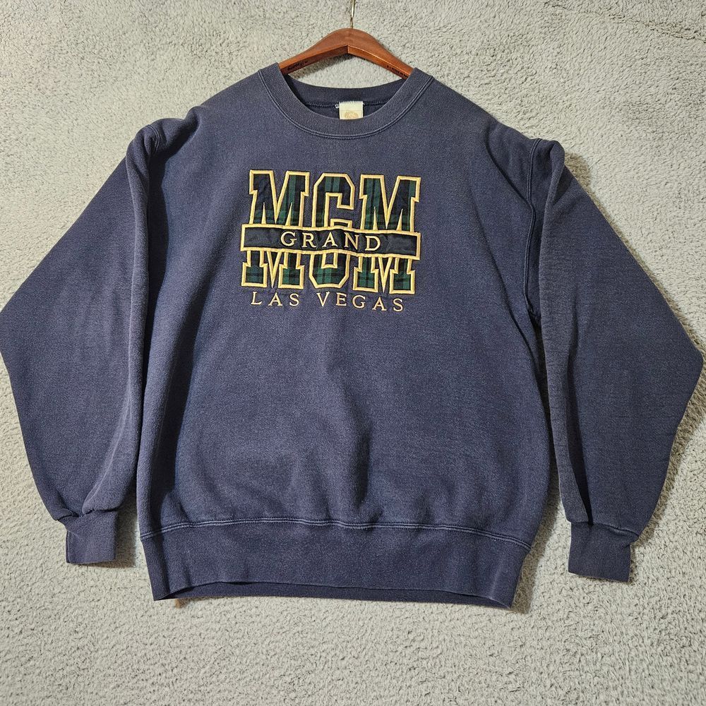 Vintage 1993‎ MGM Grand Las Vegas Navy Blue Crewneck Men's Size Large
